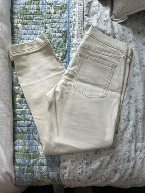 GAP Cream High-Rise Skinny Jeans